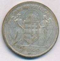 1930. 5P Ag "Horthy jobbra" T:VF patina Adamo P8