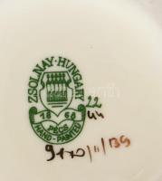 Zsolnay aranyozott virágmintás váza, jelzett, hibátlan, kézzel festett, m: 20,5 cm