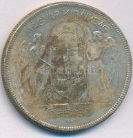 1930. 5P Ag "Horthy jobbra" T:VF patina Adamo P8