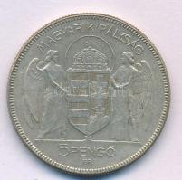1930. 5P Ag "Horthy jobbra" T:VF patina Adamo P8