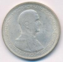 1930. 5P Ag "Horthy jobbra" hajas T:AU patina Adamo P8