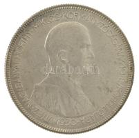 1930. 5P Ag "Horthy jobbra" hajas T:AU patina / Hungary 1930. 5P Ag "10th Anniversary...