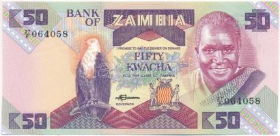 Zambia 1986-1988. 50K &quot;37F 064058&quot; T:AU hullámos papír  Zambia 1986-1988. 50 Kwacha &quot;37F 064058&quot; C:AU wavy paper  Krause P#28