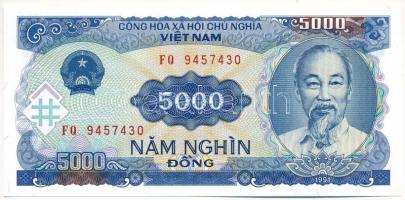 Vietnám 1991. 5000D &quot;FQ 9457430&quot; T:UNC  Vietnam 1991. 5000 Dong &quot;FQ 9457430&quot; C:UNC  Krause 108a