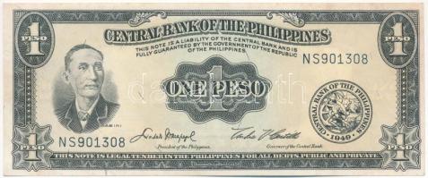 Fülöp-szigetek 1949. 1P T:F szép papír Philippines 1949. 1 Pesos C:F fine paper Krause 133.