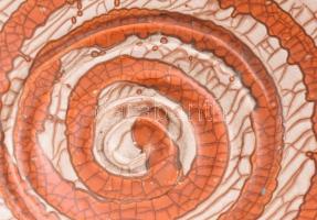 Iparművészeti Vállalatos Gorka Géza tál, festett mázas kerámia, jelzett, kis mázkopással, d: 29 cm