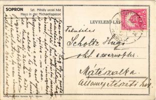 1927 Sopron, Szt. Mihály utcai ház. Röttig-Romwalter Nyomda rt. s: Autheried Hannibál Gizella (EK)