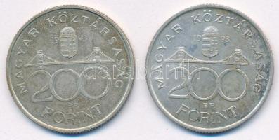 1993. 200Ft Ag "MNB" (2x) T:AU,XF patina
Adamo F13