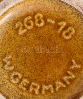 Retro német váza, barna mázzal festett kerámia, jelzéssel, hibátlan, m: 18 cm