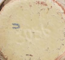 Retro német váza, többszínű mázzal festett kerámia, jelzéssel, talpán kopással, m: 14 cm