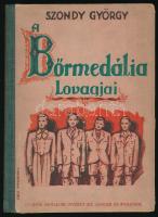 Szondy György: A bőrmedália lovagjai. Ifjúsági regény. P. Laczkovich Zsófi rajzaival. Bp., 1943, Uj Idők (Singer és Wolfner), 176 p. Első kiadás. Kiadói illusztrált félvászon-kötés, sérült, szétvált fűzéssel, a lapok egy része kijár.