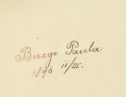 1896 Beregi Paula Fecskés tál. Kézzel festett, mázas fajansz. Jelzett minimális kopással d: 26,5 cm