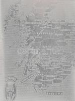 Skót fém cigarettatárca, fedelén Skócia térképével, gilosált díszítéssel, 13,5x8 cm