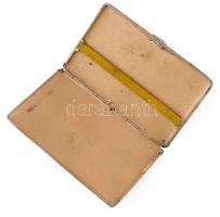 Skót fém cigarettatárca, fedelén Skócia térképével, gilosált díszítéssel, 13,5x8 cm