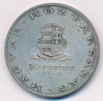 1948. 20Ft Ag "Táncsics" T:XF patina Adamo EM3