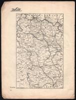 cca 1916 Az Est c. lap I. világháborús térképmelléklete 18p. Sarkán gyűrődésekkel 31x23 cm