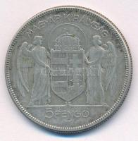 1930. 5P Ag "Horthy jobbra" T:VF patina Adamo P8