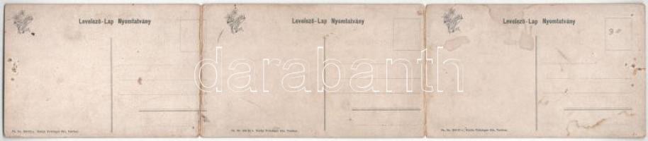 Tátra, Magas-Tátra, Vysoké Tatry; Strbské pleso / Csorba-tó, villamos. 3-részes kihajtható panorámal...