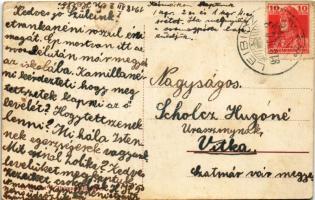 1918 Budapest (?), laktanya udvara katonákkal. Hirschl és Heimann kiadása (EK)