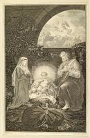 1817 Blasius Höfel (1792-1863): Krisztus születése, A szentlélek eljövetele, 2db rézmetszet, papír, ...