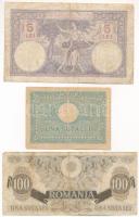 Románia 1920. 5L + 1945. 100L + 1947. 100L T:F,VG
Romania 1920. 5 Lei + 1945. 100 Lei + 1947. 100 L...