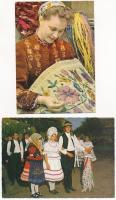 23 db MODERN magyar népviseletes képeslap / 23 modern Hungarian folklore motive postcards