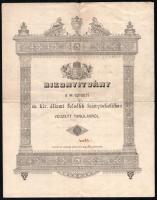 1899 Máramarosszigeti m. kir. állami felsőbb leányiskola bizonyítványa izr. tanuló részére kis szakadással