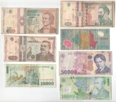 Románia 1991-2000. 200L-50.000L (10db, 9xklf) T:F,VG Romania 1991-2000. 200 Lei - 50.000 Lei (10pcs, 9xdiff) C:F,VG