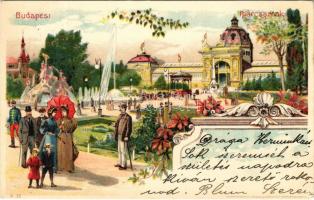 1900 Budapest XIV. Iparcsarnok és korzó, Ezredéves Országos Kiállítás. Art Nouveau, litho s: Morelli, Dörre T.