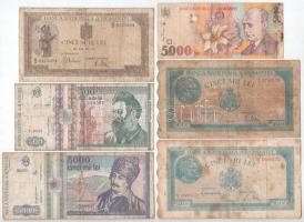 Románia 1941-1998. 500L-5000L (10xklf) T:F,VG Romania 1941-1998. 500 Lei - 5000 Lei (10xdiff) C:F,VG