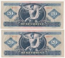 1969. 20Ft (2x) sorszámkövetők "C 175 298369 - C 175 298369" T:F szép papír
Adamo F15