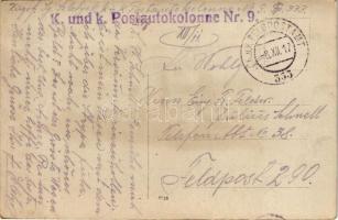 1917 Első világháborús katonai posta kocsi a Sztripa folyóban, ez a fajta autó az osztrák-magyar had...