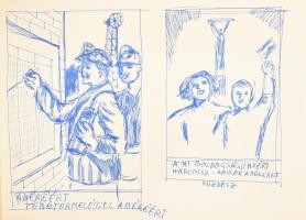 Molnár László grafikus művész kb 70 db reklám és propaganda plakát terve, könyvborító terv. Akvarell...