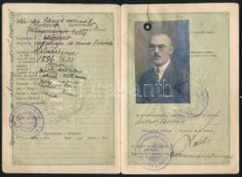 1923 Okleveles bányamérnök számára kiállított fényképes oklevél / Hungarian passport