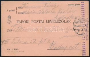 1914 Tábori posta levelezőlap "SZABADKA SZ.K. KÖZKÓRHÁZÁNAK GONDNOKSÁGA"