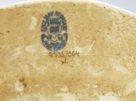 Zsolnay virág mintás falióra, kézzel festett, jelzett, hibátlan, működik, d: 25,5 cm