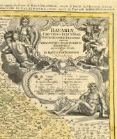 1720 Johann Baptist Homann (1664 -1724): Bavariae Circulus et Electorat ... / Bajorország térképe. S...