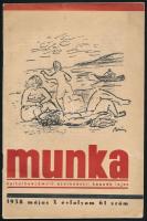 1938 Munka kultúrbeszámoló X. évfolyamának 61. száma, szerk.: Kassák Lajos