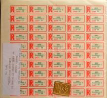 Kecskemét ragjegy gyűjtemény, benne használatlan ívek, csíkok, gépszínátnyomatk