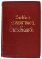 Karl Baedeker: Konstantinopel und das Westliche Kleinasien. Handbuch für Reisiende - -. Leipzig, 1914, Karl Baedeker. Térképekkel illusztrált. Kiadói aranyozott egészvászon kötés, kissé kopott borítóval, az elején a kihajtható térkép javított.