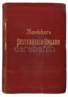 Karl Baedeker: Österreich - Ungarn nebst Cetinje, Belgrad, Bukarest. Leipzig, 1910, Karl Baedeker. Térképekkel illusztrált. Kiadói aranyozott egészvászon kötés, kopott borítóval, sérült és javított gerinccel, egy térképen javítással, a végén bejelölésekkel.