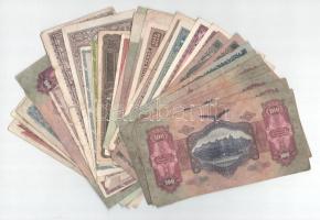 31db-os vegyes korona, pengő, Vöröshadsereg pengő és forint bankjegy tétel T:F,VG