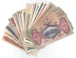 31db-os vegyes korona, pengő, Vöröshadsereg pengő és forint bankjegy tétel T:F,VG