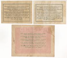 1848. 5Ft "Kossuth bankó" barna nyomat + 1849. 15kr + 30kr "Kossuth bankó" T:F,V...