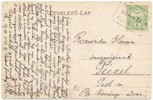 1914 Székelyzsombor, Zsombor, Jimbor; Templom torony a papi lakkal / church tower and rectory + &quo...