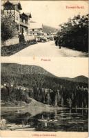 1908 Tusnádfürdő, Baile Tusnad; Csukás tó, Posta út. Dragomán cég kiadása / Lacul Ciucas / lake, street (EK)