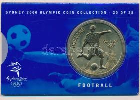 Ausztrália 2000. 5D Al-bronz Sydneyi Olimpia 2000 - Labdarúgás karton díszlapon T:BU Australia 2000. 5 Dollars Al-Bronze Sydney 2000 Olympics -Football on cardboard display sheet C:BU