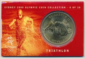 Ausztrália 2000. 5D Al-bronz "Sydneyi Olimpia 2000 - Triatlon" karton díszlapon T:BU Australia 2000. 5 Dollars Al-Bronze "Sydney 2000 Olympics - Triathlon" on cardboard display sheet C:BU