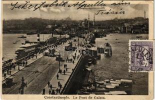 1931 Constantinople, Istanbul; Le Pont de Galata. Isaac M. Ahitouv / bridge