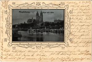 1903 Magdeburg, Dom mit Elbe. Art Nouveau (EK)